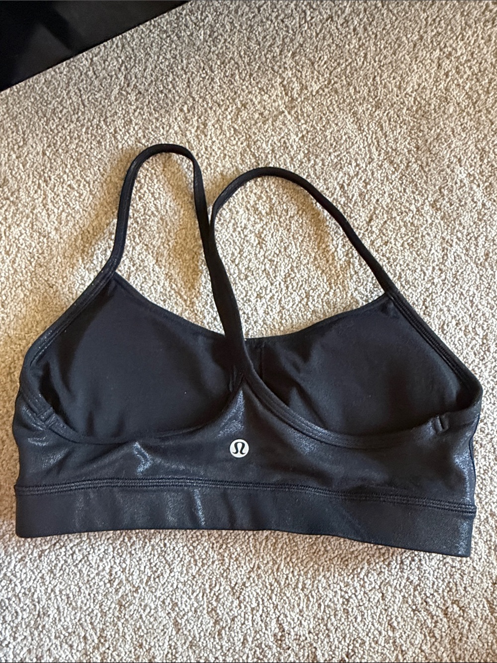 lululemon athletica Black Strappy Sports Bra with Minimal Logo